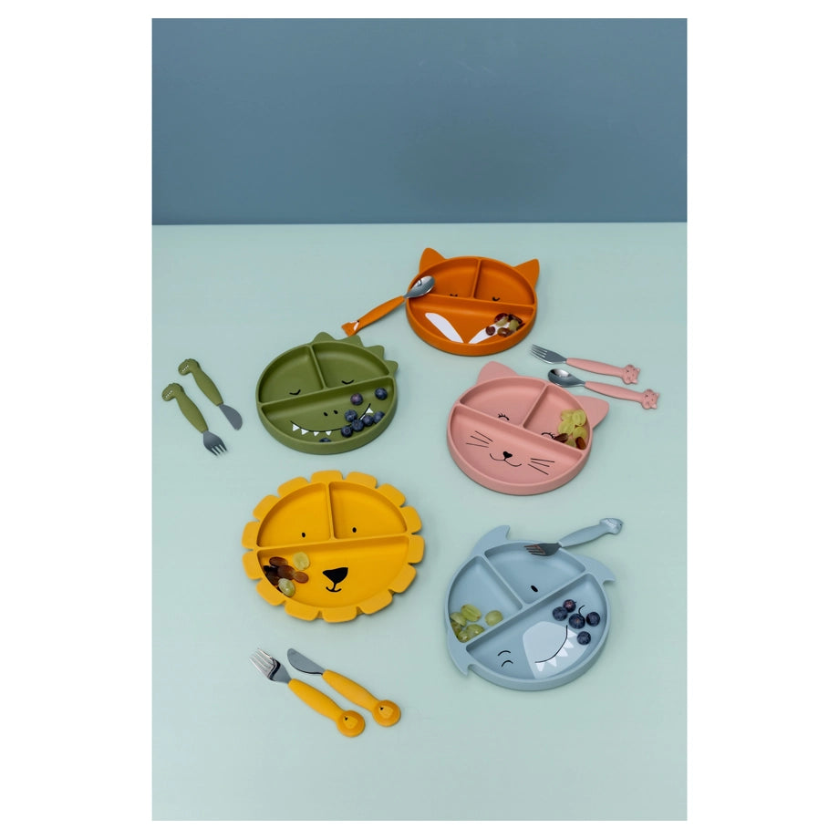 Trixie Silicone Divided Plate with Suction (Mr Shark)
