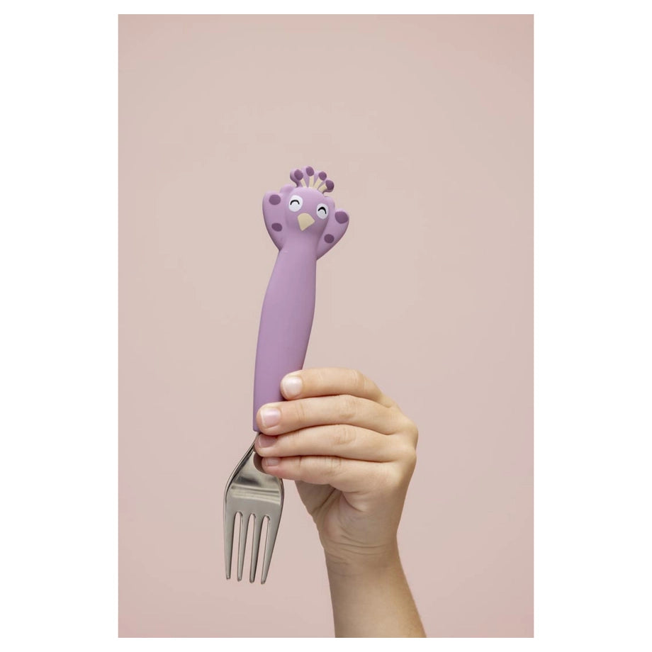 Trixie Stainless Steel Cutlery Set with Silicone Handle (Mrs. Peacock)