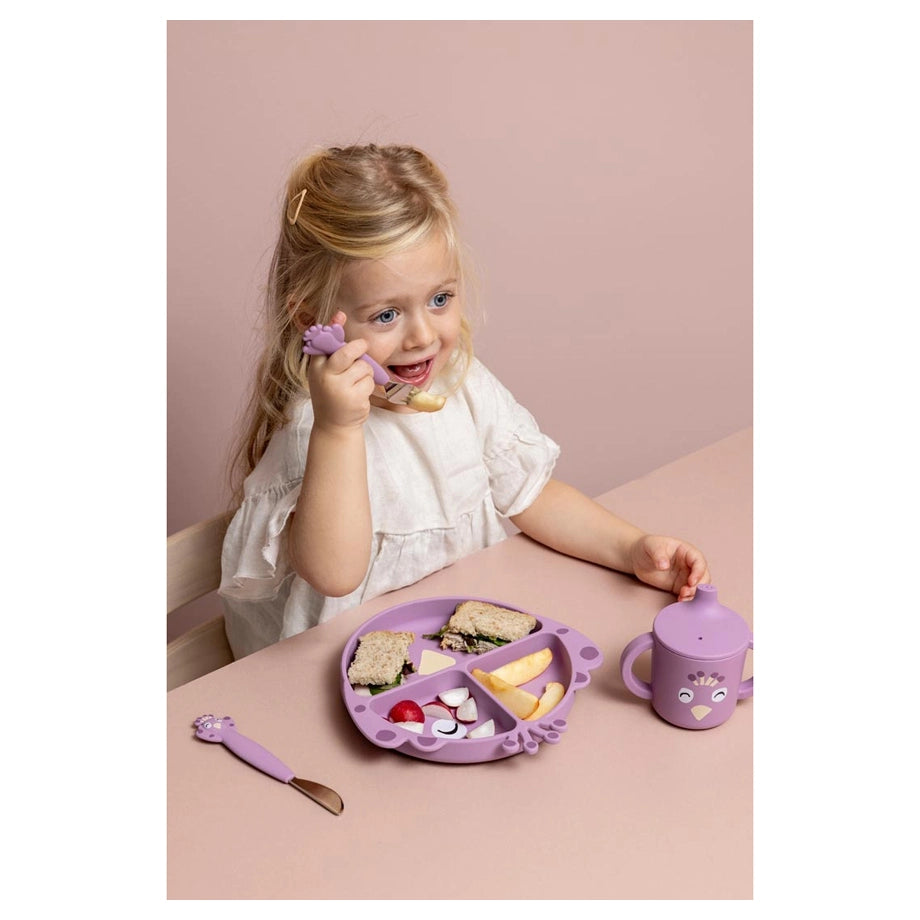 Trixie Stainless Steel Cutlery Set with Silicone Handle (Mrs. Peacock)