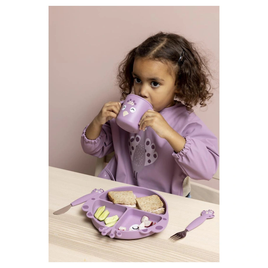 Trixie Stainless Steel Cutlery Set with Silicone Handle (Mrs. Peacock)
