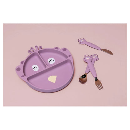 Trixie Stainless Steel Cutlery Set with Silicone Handle (Mrs. Peacock)