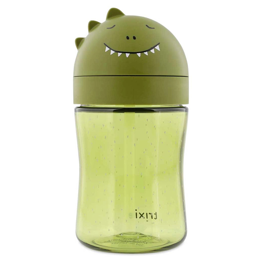 Trixie Tritan Spill Proof Straw Bottle 300ml (Mr. Dino)