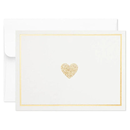 Hallmark Glittery Gold Hearts Blank Note Cards (Pack of 10)
