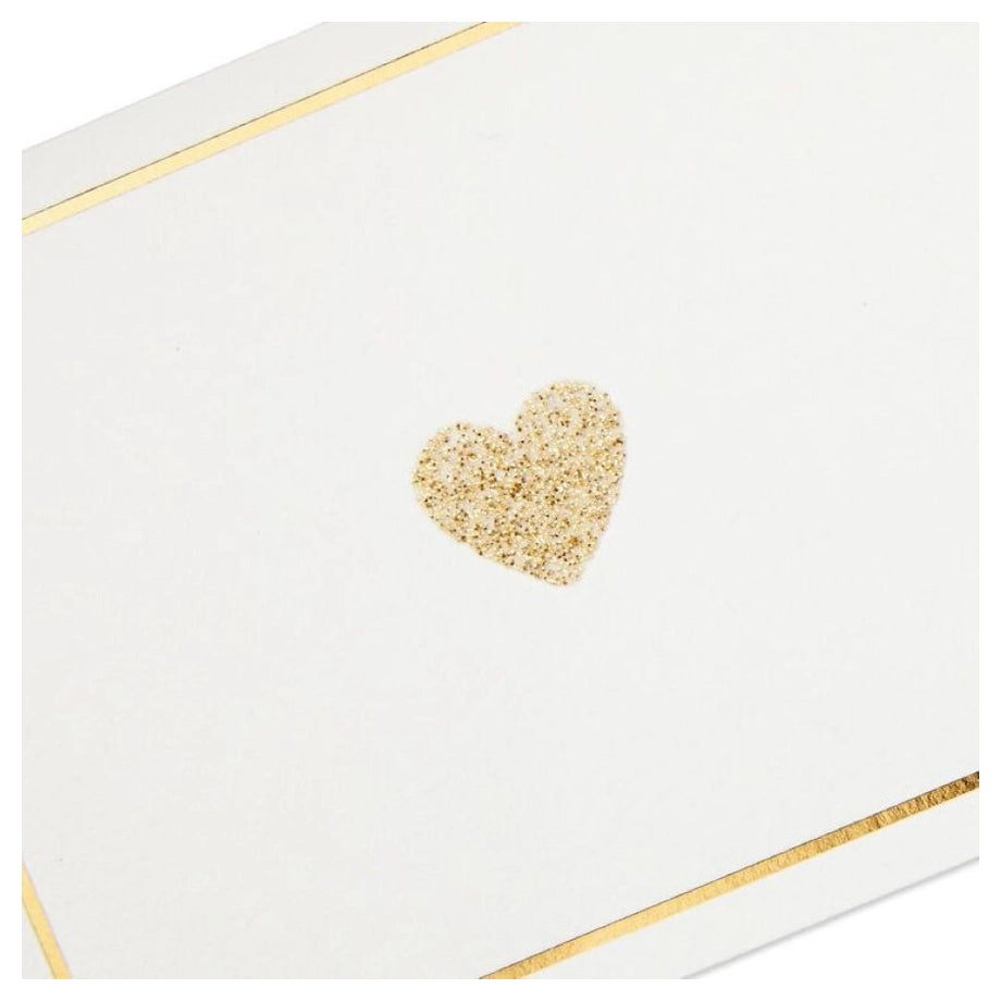 Hallmark Glittery Gold Hearts Blank Note Cards (Pack of 10)