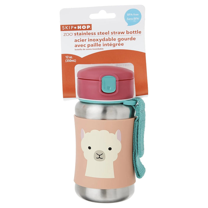 Skip Hop Zoo Stainless Steel Straw Bottle Llama