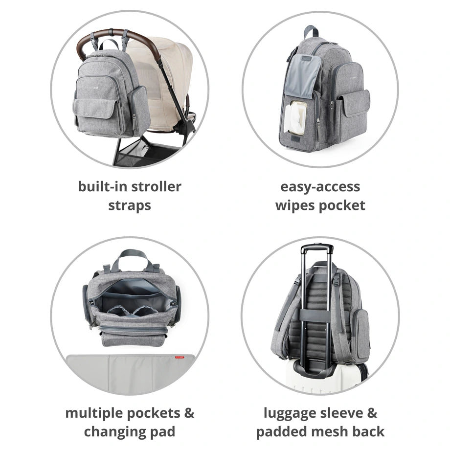 Skip Hop Luna Diaper Backpack (Grey)