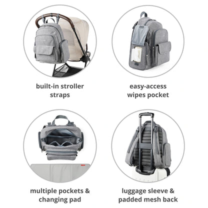 Skip Hop Luna Diaper Backpack (Grey)