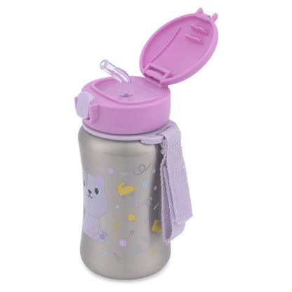 Skip Hop Besties Squad Stainless Steel Straw Bottle (Cat)