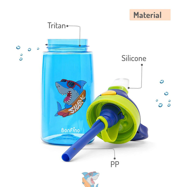 Bonfino Shark Tritan Water Bottle 480ml (Blue)