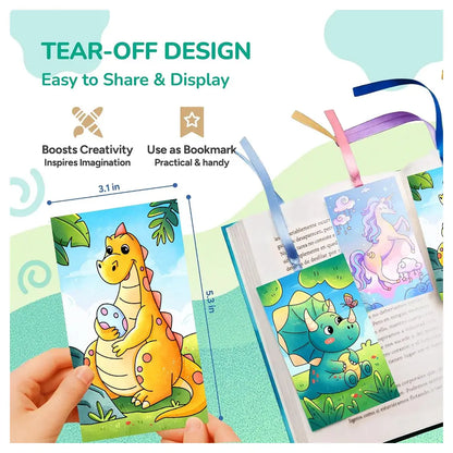 Joycat 2 Pack Pocket Paint with Water Coloring Books (Magical Pony & Dinosaurs)