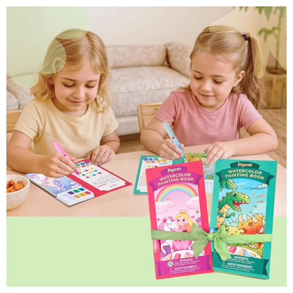 Joycat 2 Pack Pocket Paint with Water Coloring Books (Magical Pony & Dinosaurs)