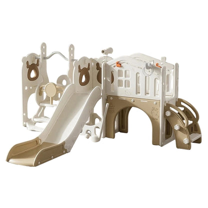 Infinity 4 In 1 Toddler Slide And Swingset (Khaki)