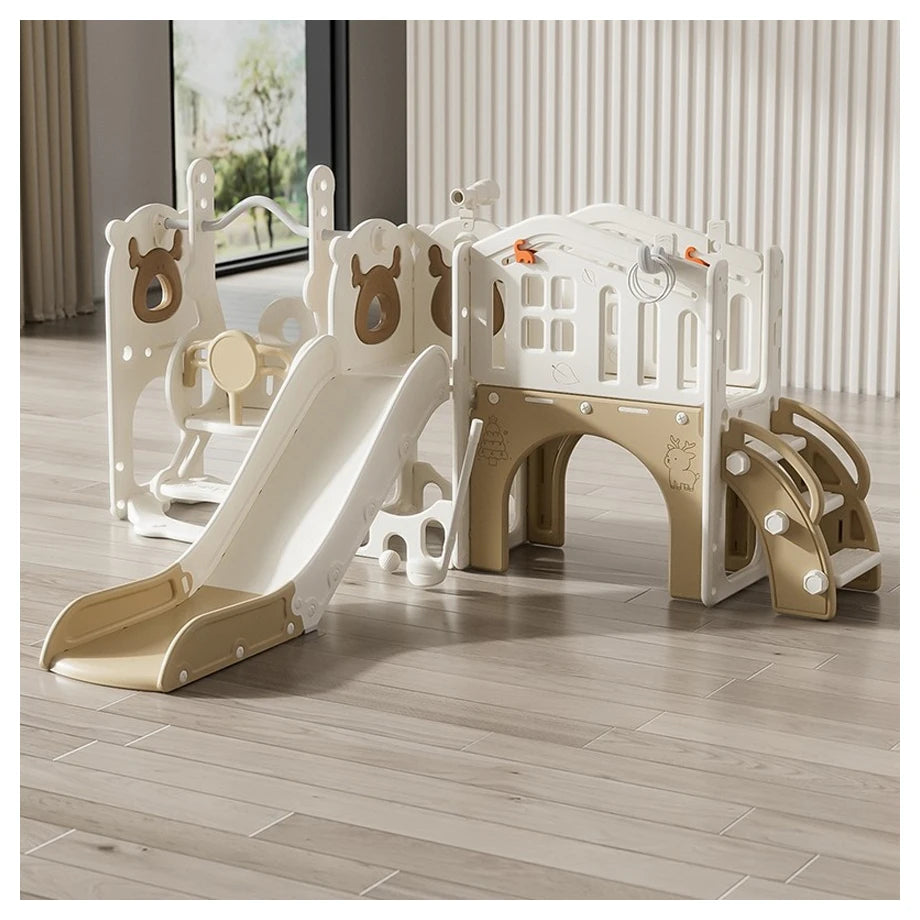 Infinity 4 In 1 Toddler Slide And Swingset (Khaki)