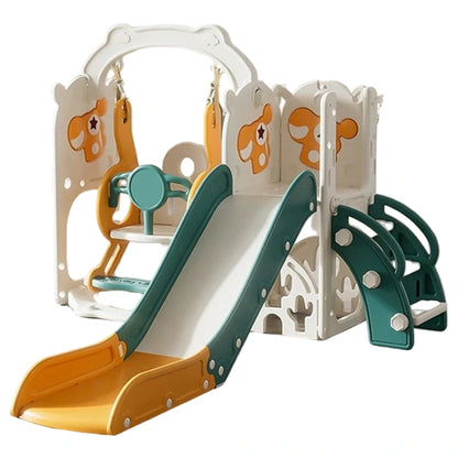 Infinity 6 In 1 Toddler Slide And Swingset With Free Climbing Playset (Yellow/Green)
