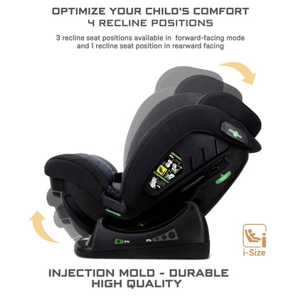 Neobreez Eroca i-Size All-In-One Convertible Car Seat 0-12Yrs (Black/Grey)