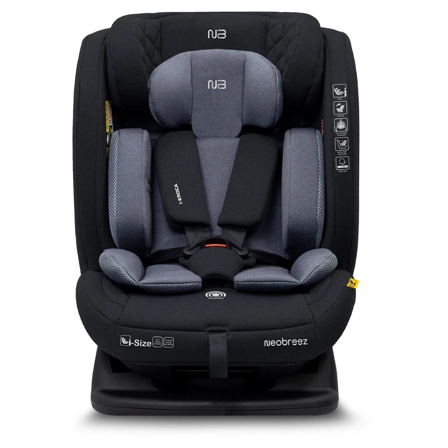 Neobreez Eroca i-Size All-In-One Convertible Car Seat 0-12Yrs (Black/Grey)