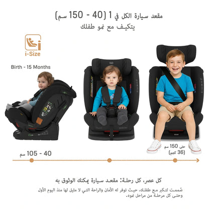 نيوبريز آي إيروكا آيسايز ألين1 كونفيرتيبل كار سيت (أسود)