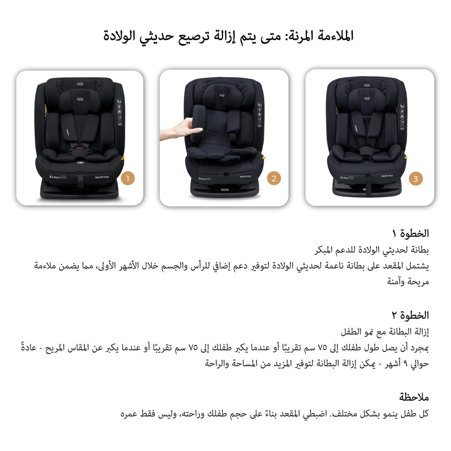 نيوبريز آي إيروكا آيسايز ألين1 كونفيرتيبل كار سيت (أسود)