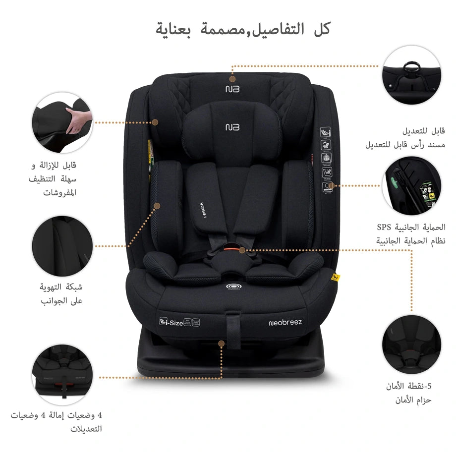 نيوبريز آي إيروكا آيسايز ألين1 كونفيرتيبل كار سيت (أسود)