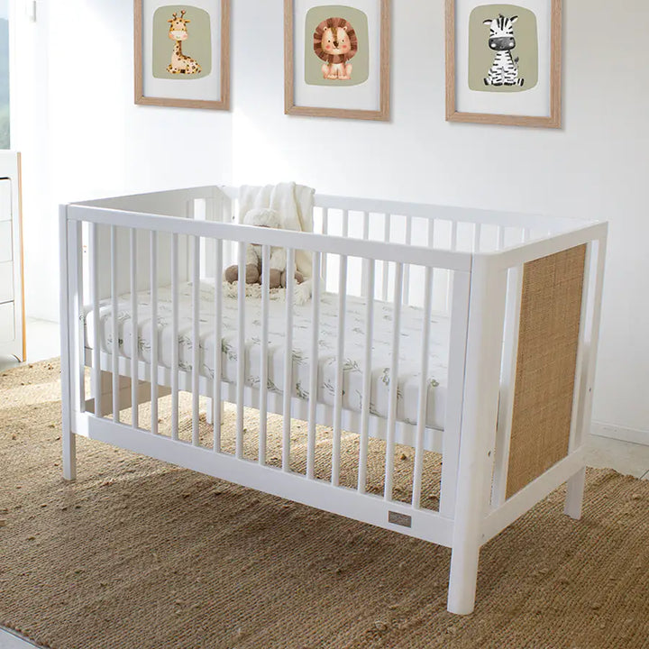 Babyhood Aliya Cot - White/Natural