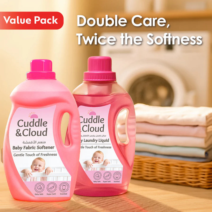 Cuddle & Cloud Baby Fabric Softener 2000ml & Laundry Liquid 1000ml