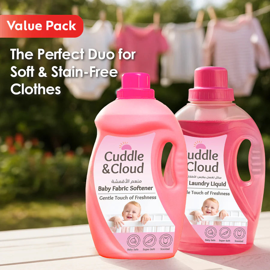 Cuddle & Cloud Baby Fabric Softener 2000ml & Laundry Liquid 1000ml Cuddle & Cloud Baby Fabric Softener 2000ml & Laundry Liquid 1000ml