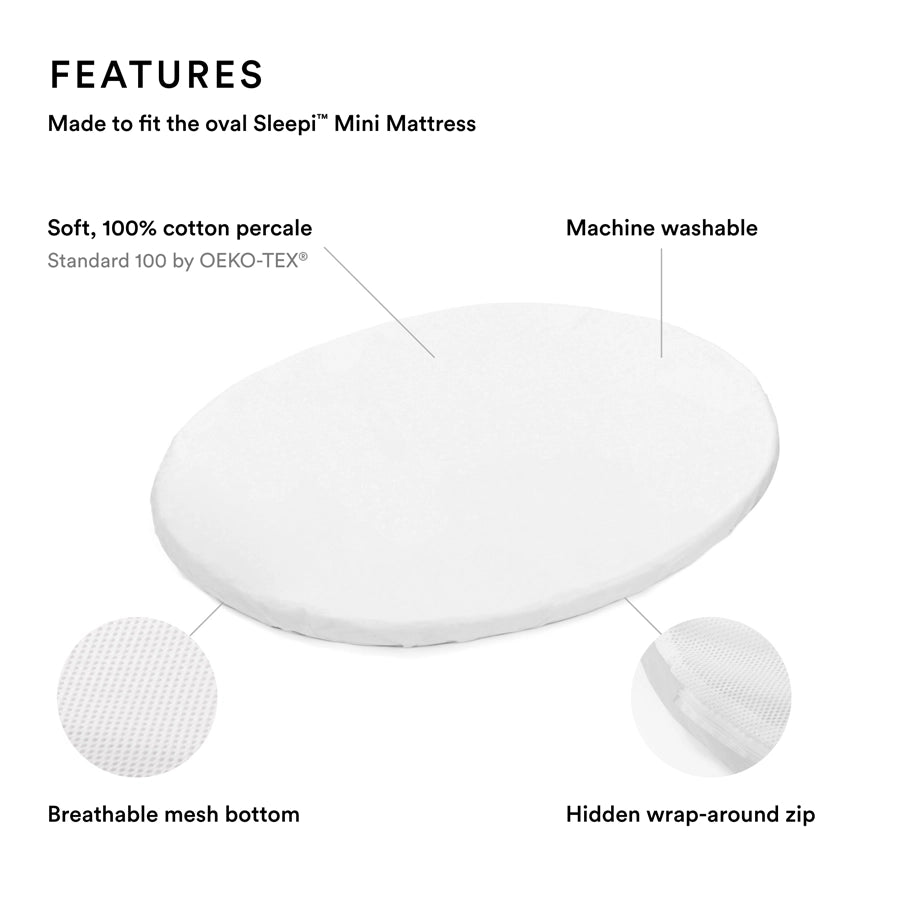Stokke Sleepi Mini Fitted Sheet (White)