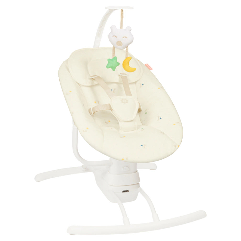 Badabulle Lateral Nursery Baby Swing with Remote Control (Cream)
