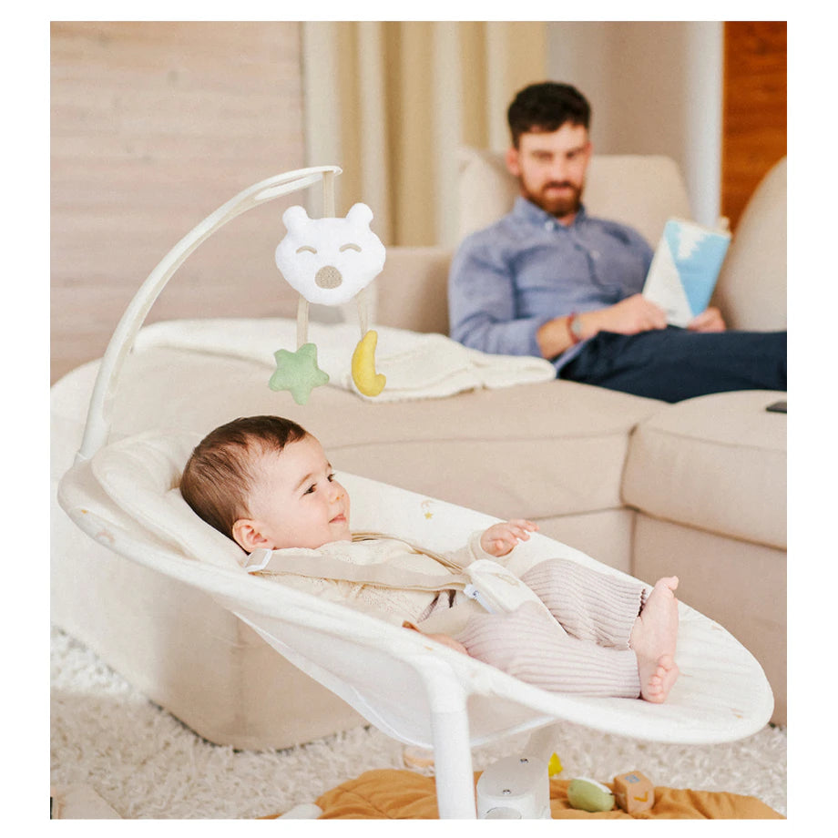 Badabulle Lateral Nursery Baby Swing with Remote Control (Cream)