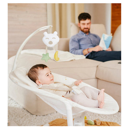 Badabulle Lateral Nursery Baby Swing with Remote Control (Cream)
