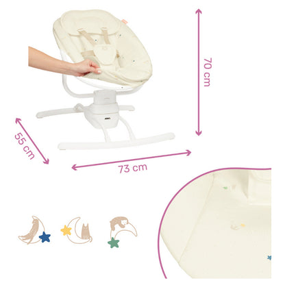 Badabulle Lateral Nursery Baby Swing with Remote Control (Cream)