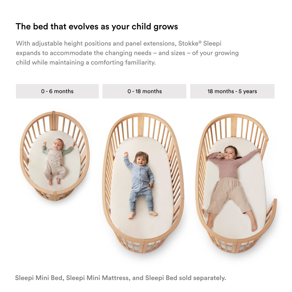 Stokke Sleepi Bed White + Stokke Sleepi Bed Mattress White