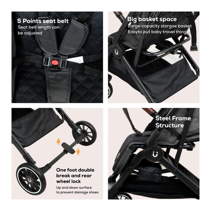 Nurtur Aspen Baby Stroller (Black)