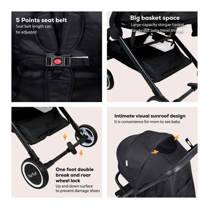 Nurtur Bravo  Baby Stroller (Black)