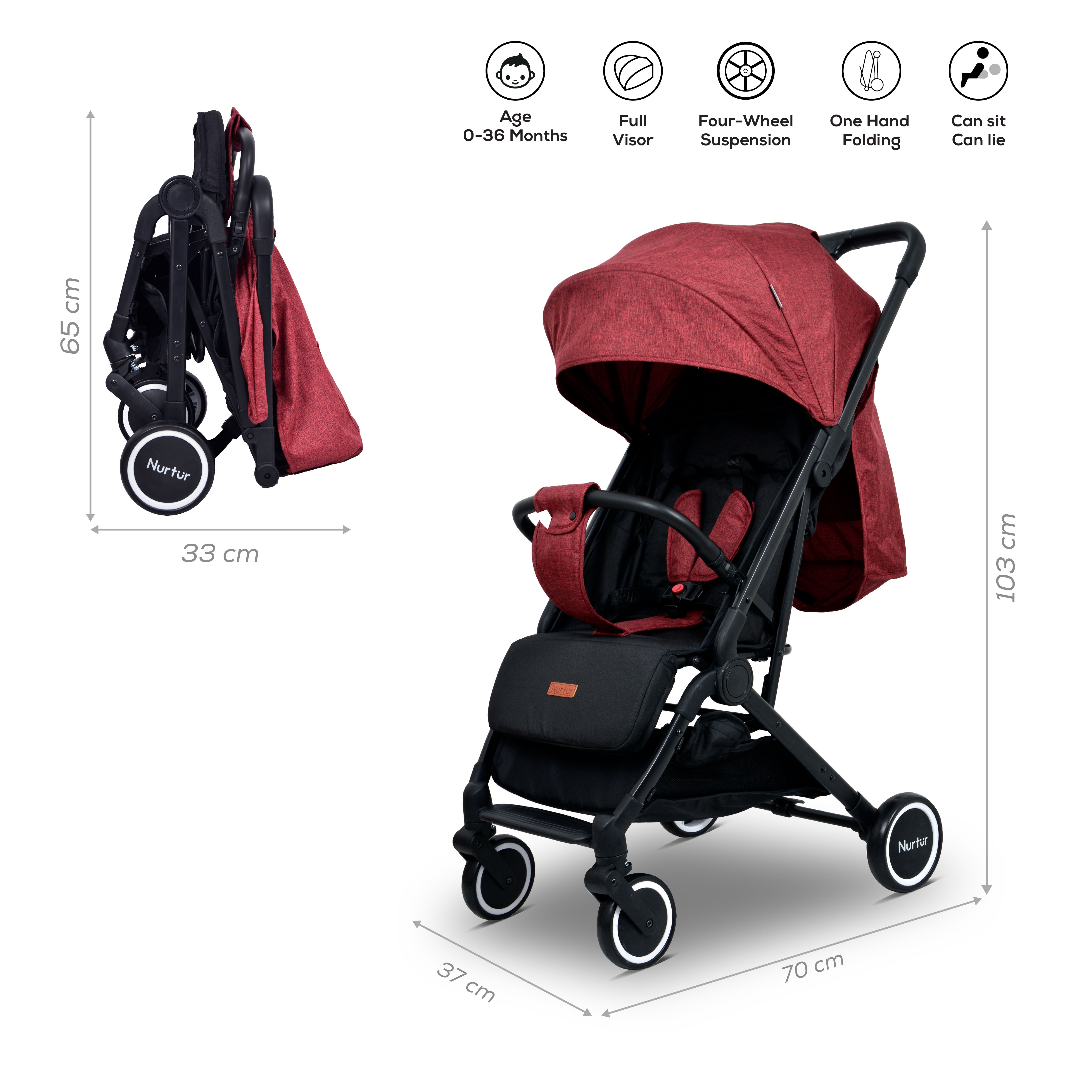 Nurtur - Bravo Travel Stroller (Red)