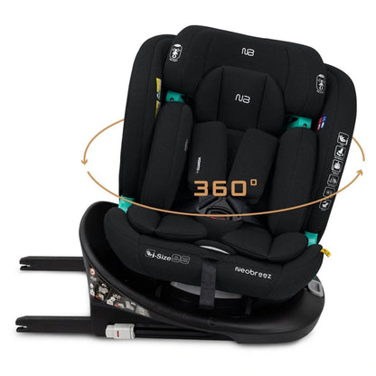 Neobreez Guardia 360° Rotating ISOFIX i-Size Car Seat, All-in-One 0-12Yrs (Black)