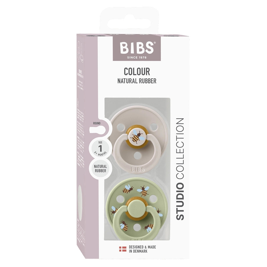 BIBS Pacifier Studio Colour 2 Pack Bumblebee Latex Size 1
