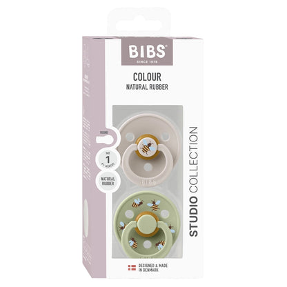 BIBS Pacifier Studio Colour 2 Pack Bumblebee Latex Size 1