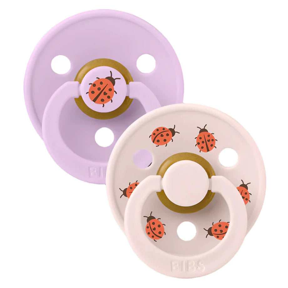 Bibs Pacifier Studio Colour Ladybug Latex 2 Pack Size 1 (Violet Sky Mix)