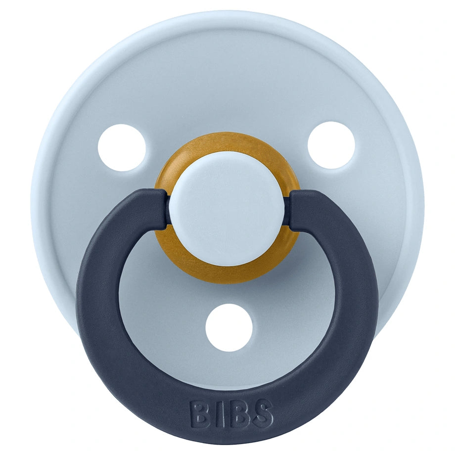 BIBS Pacifier Studio Colour, Fusion Latex, Size 1 (Baby Blue/Petrol Mix)2 Pack