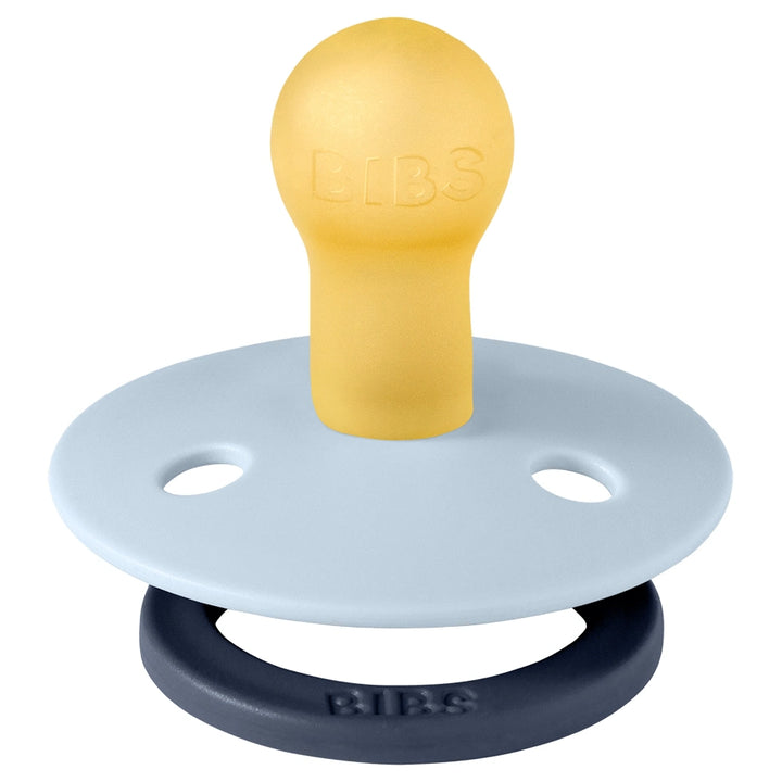 BIBS Pacifier Studio Colour, Fusion Latex, Size 1 (Baby Blue/Petrol Mix)2 Pack