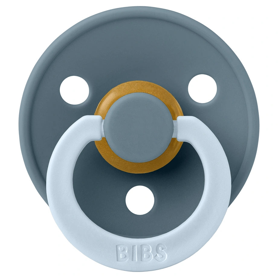 BIBS Pacifier Studio Colour, Fusion Latex, Size 1 (Baby Blue/Petrol Mix)2 Pack