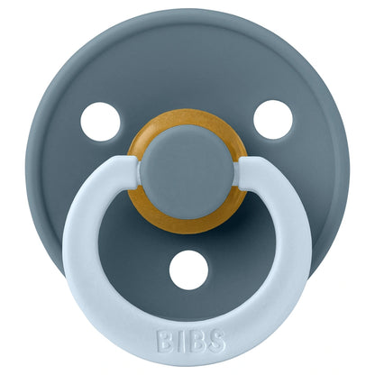 BIBS Pacifier Studio Colour, Fusion Latex, Size 1 (Baby Blue/Petrol Mix)2 Pack