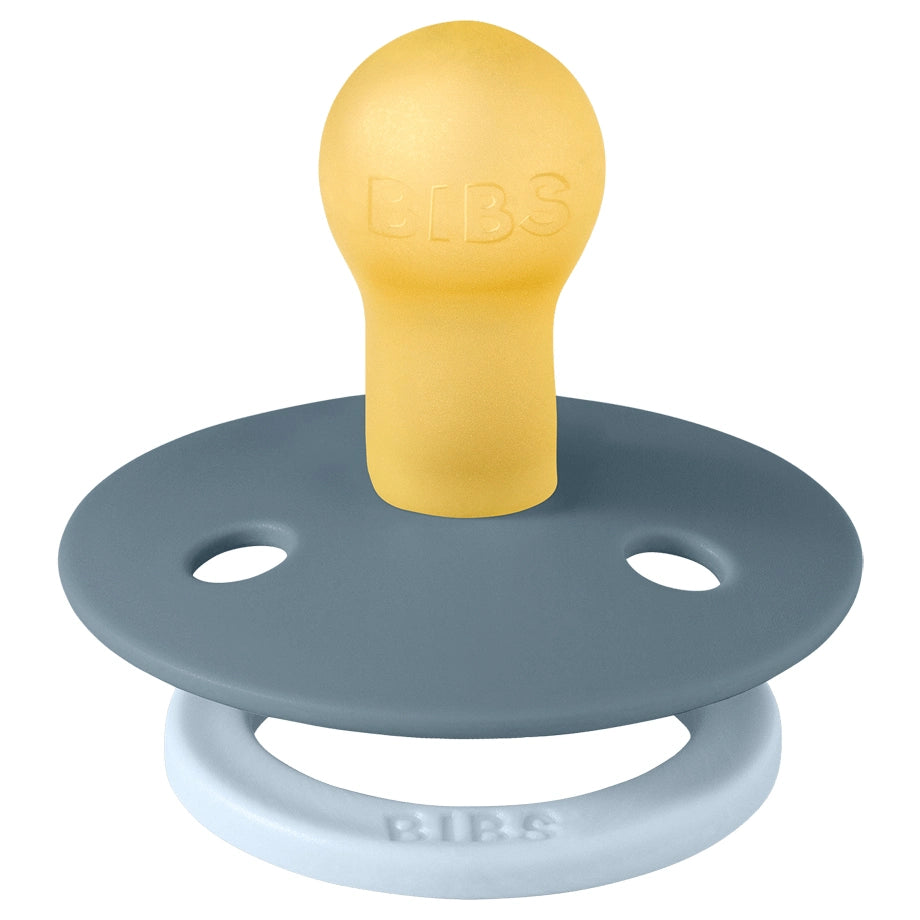 BIBS Pacifier Studio Colour, Fusion Latex, Size 1 (Baby Blue/Petrol Mix)2 Pack