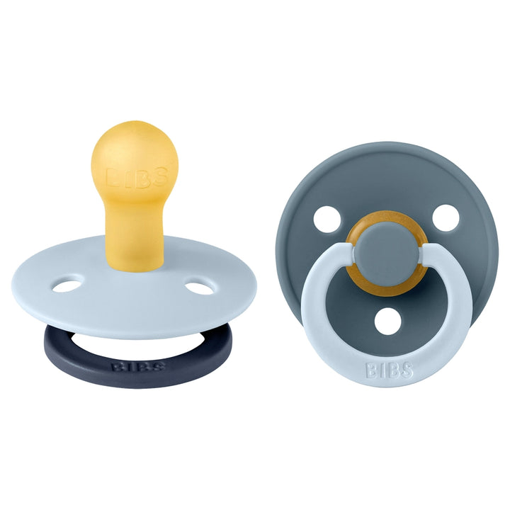 BIBS Pacifier Studio Colour, Fusion Latex, Size 1 (Baby Blue/Petrol Mix)2 Pack