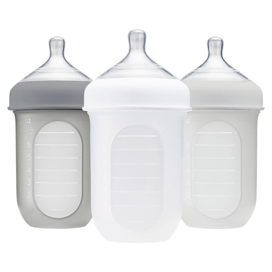 Boon NURSH 8oz Bottle 3pk (Gray Multi) Boon NURSH 8oz Bottle 3pk (Gray Multi)