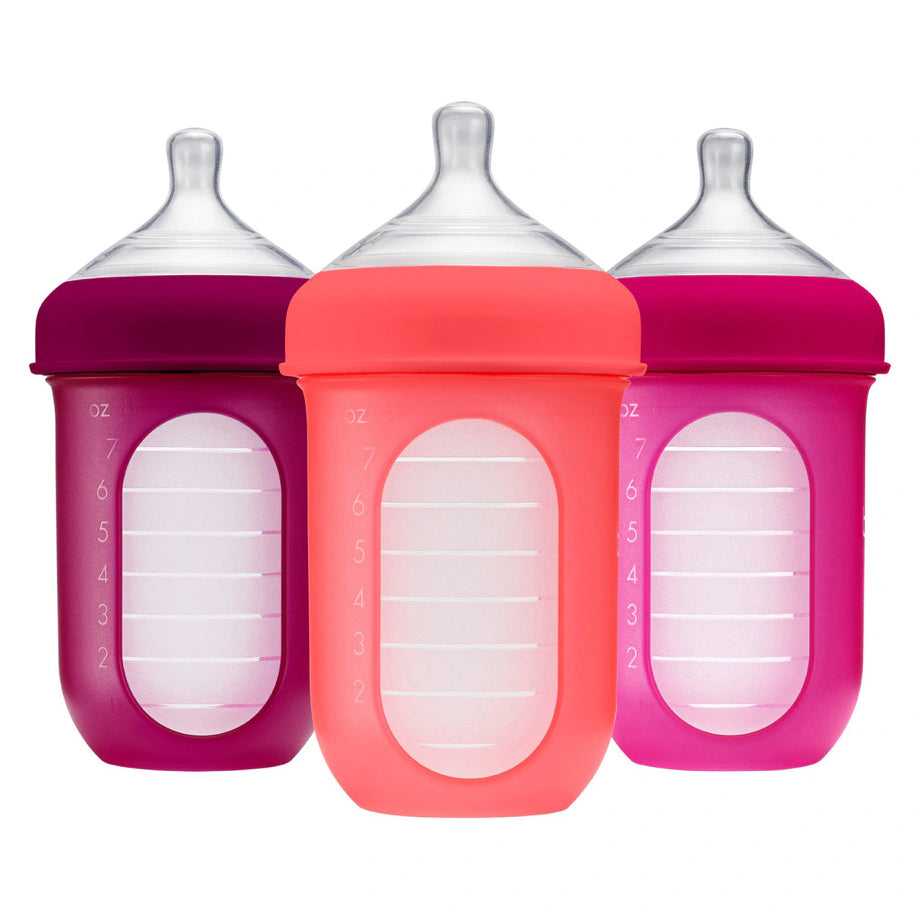 Boon NURSH 8oz Bottle 3pk (Pink Multi) Boon NURSH 8oz Bottle 3pk (Pink Multi)