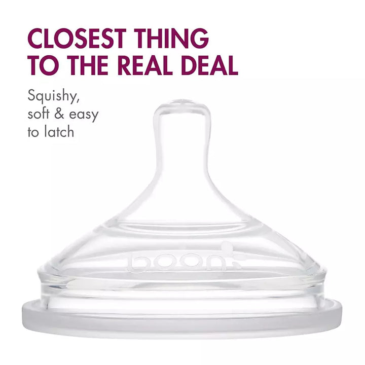 Boon Nursh Nipples Slow- 0 Months+ (Pack of 3)