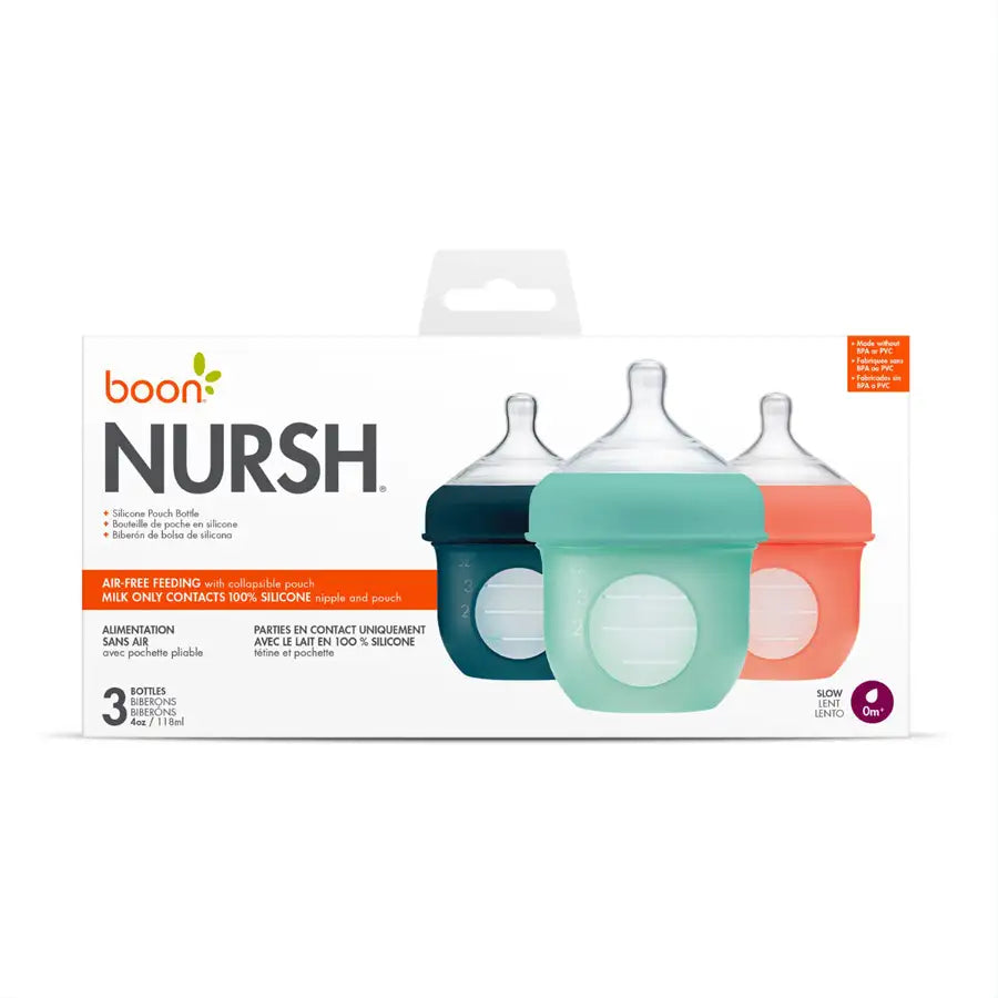 Boon - NURSH 4oz Bottle Pack of 3 - Monochrome