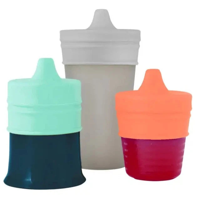Boon - Snug Stretchy Silicone Reusable Spout Lids Spout with containers - Boy